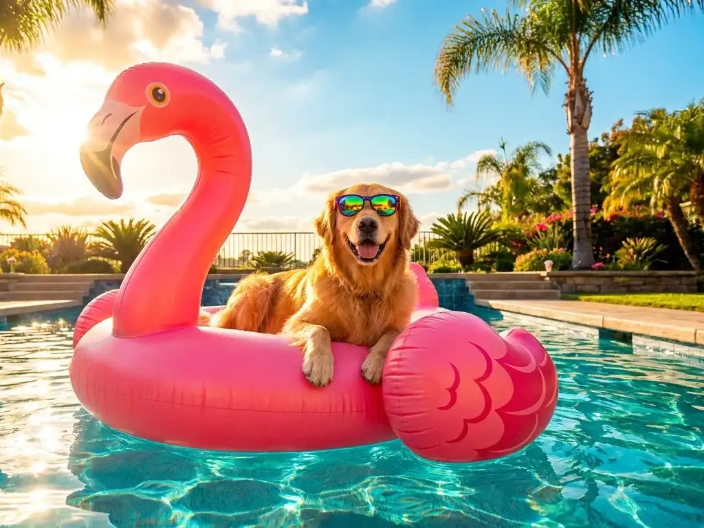 Happy dog in a boutique home environment